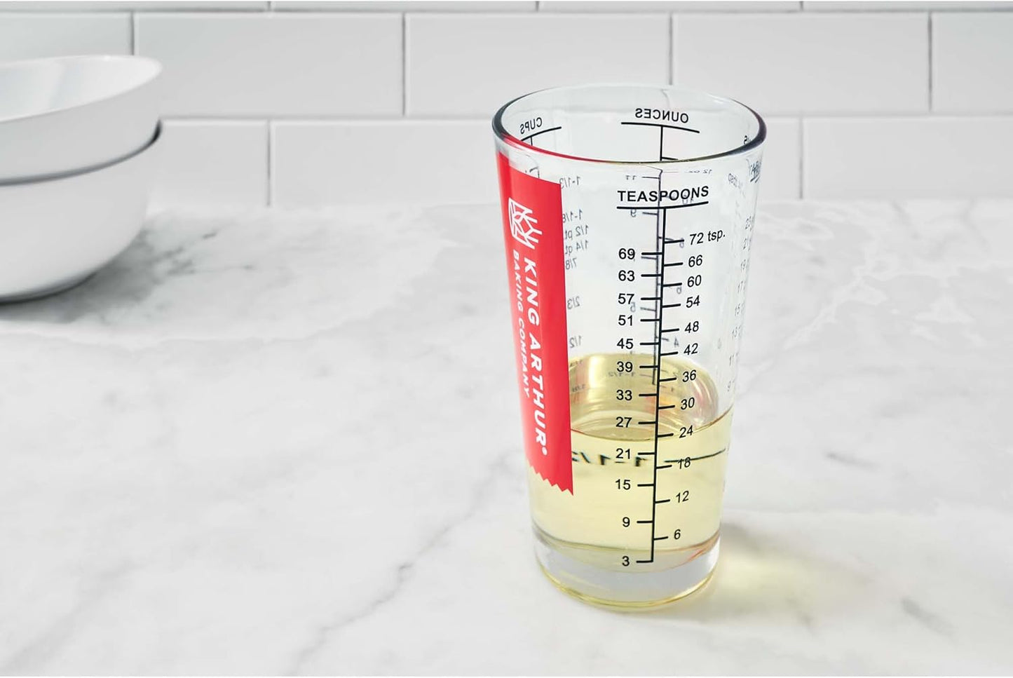 King Arthur Baking Company Mix N Measure Glass, Heavyweight Glass, Multi-Purpose Liquid and Dry Measuring Cup