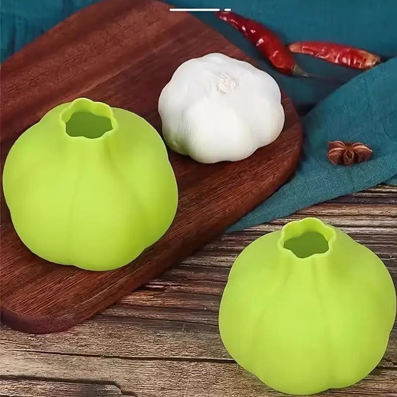 Green Silicone Garlic Peeler Tube ? Quick & Mess-Free Garlic Skin Remover, Food-Safe, Flexible, Non-Slip, Easy-Clean Kitchen Tool for Every Cook