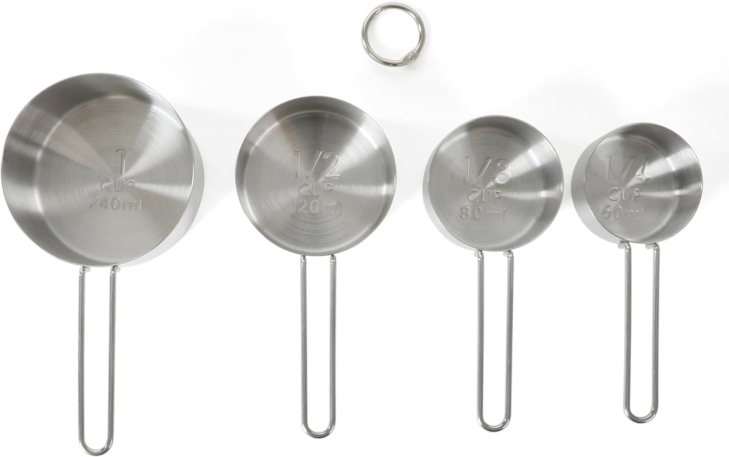 Martha Stewart Richburn 4-Piece Stainless Steel Measuring Cups Set – Durable and Accurate Kitchen Measuring Tools for Baking and Cooking