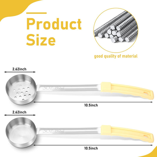 Teenyyou 4 Pcs Portion Control Serving Spoons Portion Control Spoons Ladle Scoops Food Measuring Utensils Proportion Manage Slotted and Unslotted Scoops for Weight Loss(Green,4oz)
