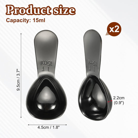 uxcell 2Pcs Stainless Steel Coffee Scoop, 15ml Short Handle Measuring Spoon for Ground Coffee Tea Sugar Kitchen Gifts, Rose gold