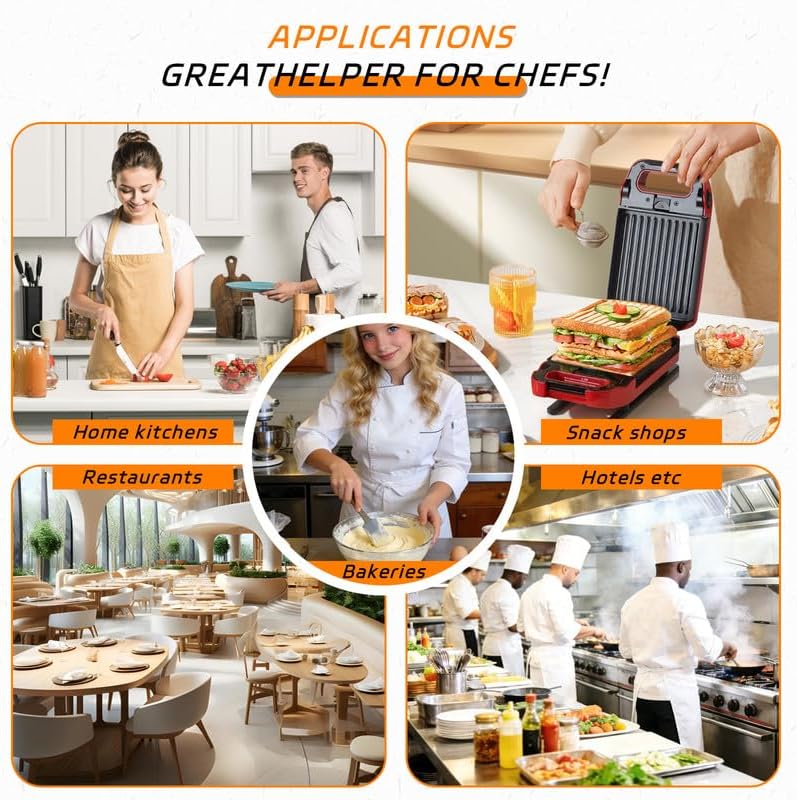 8-Channel Digital Kitchen Timer, Commercial Stainless Steel with Large LCD, Loud Alarm, 99H Memory, Waterproof Timer for Restaurant, Baking, Home