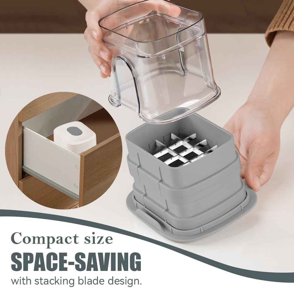 Vegetable Fruit Chopper French Fries Cutter Potato Onion Tomato 3 Sizes Dicer (WHITE)