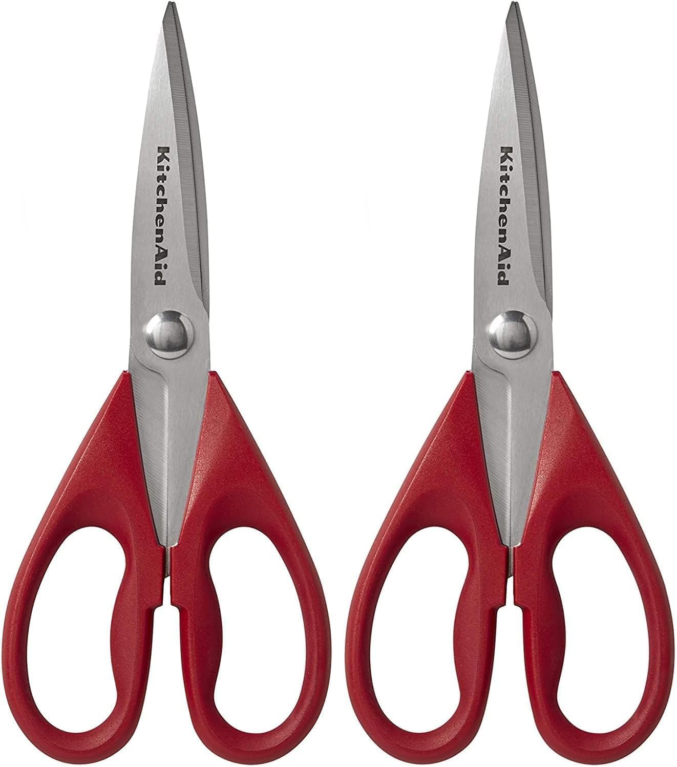 KitchenAid Multipurpose Shear Set, Versatile Scissors with Nutcracker, Bottle Opener, Ergonomic Handles with Protective Blade Covers, 2 Piece