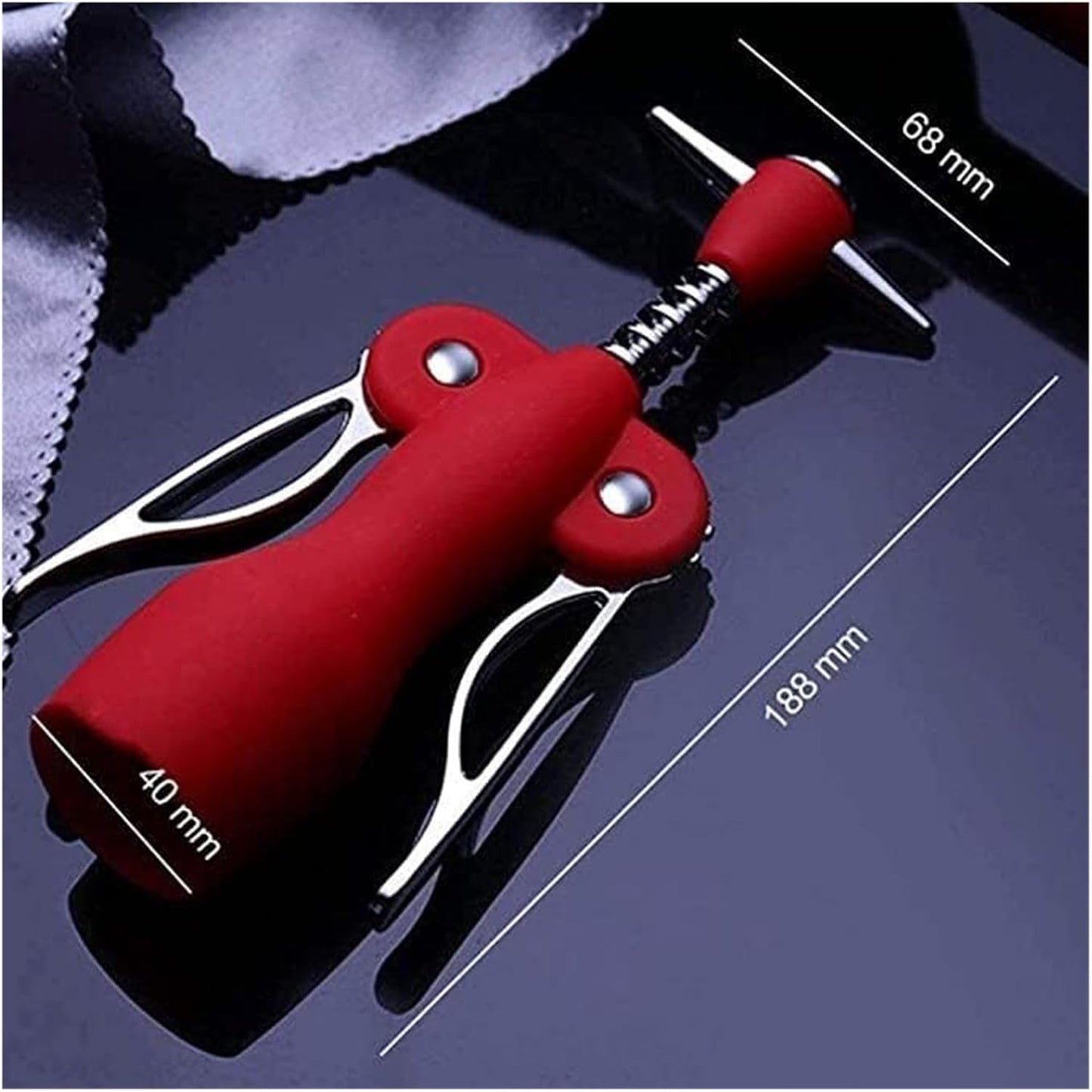 Wing Corkscrew for Red Wine Beer, Corkscrew by-Sandalwood All-in-one Bottle Opener and Foil Cutter