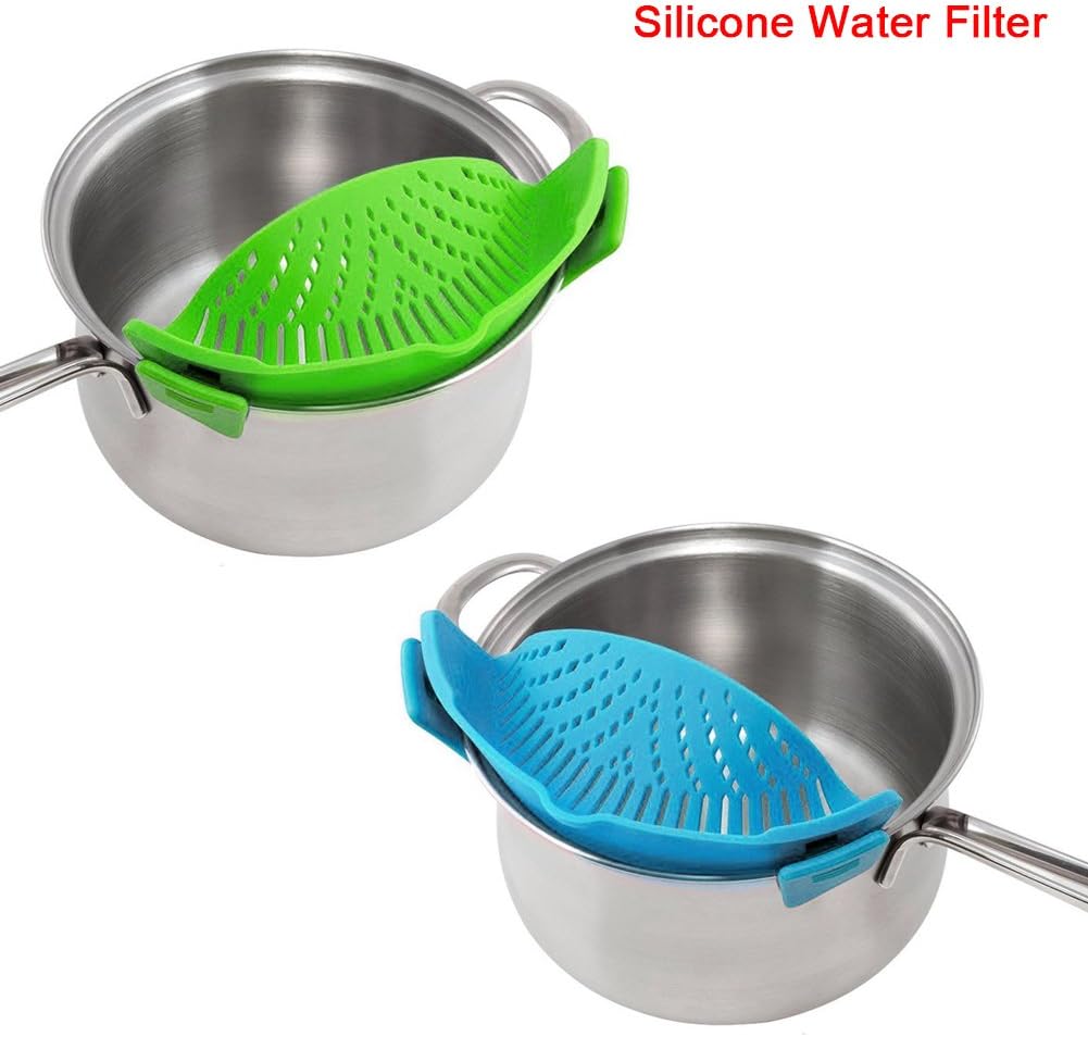 Snap Strainer, DaKuan 2 Packs of Hands-free Clip-on Heat Resistant Colander Pour Spout for Pasta Vegetable Noodles Pot bowl Pan
