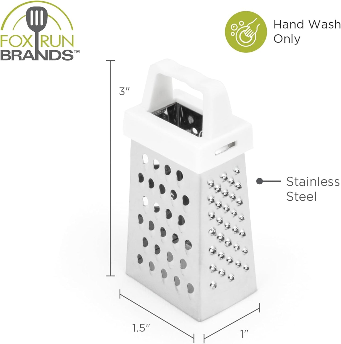 Fox Run Stainless Steel Mini Grater, 1 x 1.5 x 3 inches, Metallic