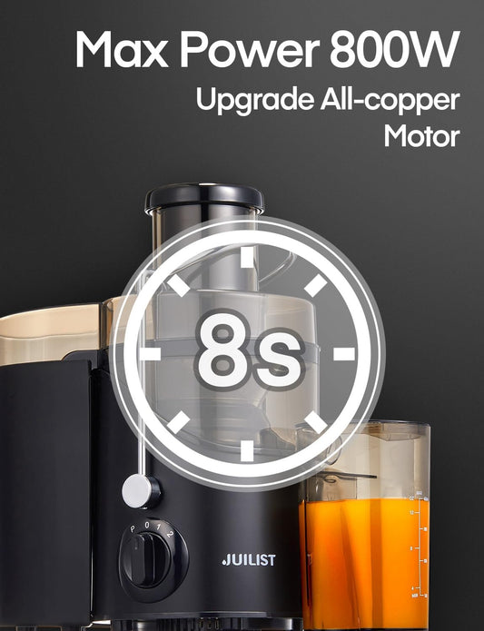 Juicer Machines, Juilist 3" Wide Mouth Juicer Extractor Max Power 800W, for Vegetable and Fruit with 3-Speed Setting, 400W Motor, Easy to Clean