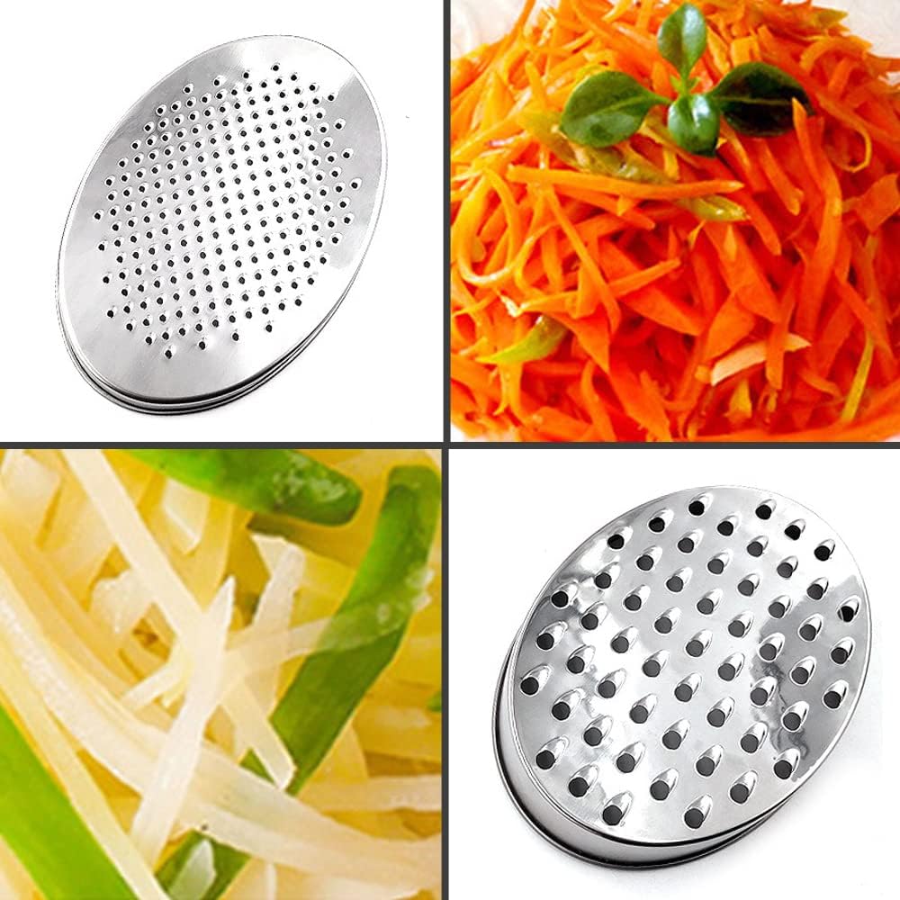 Cheese Grater Two Side Vegetable Slicer Stainless Steel Potato Shredder with Container Use for Carrots Cucumbers Onion Potato