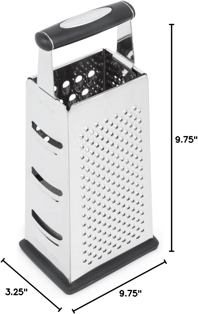 Fox Run 4-Sided Grater, Stainless Steel, 8-Inch