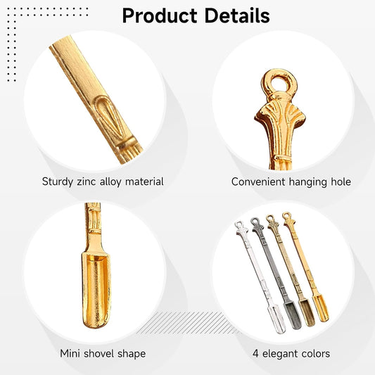 40 Pcs Mini Shovel Spoons,Tiny Spoons for Powder,Metal Spoon Power Scoop Tableware Charm Mini Pendant Spoon for Measuring Spices,Herbs,Powder,Coffee,Sugar