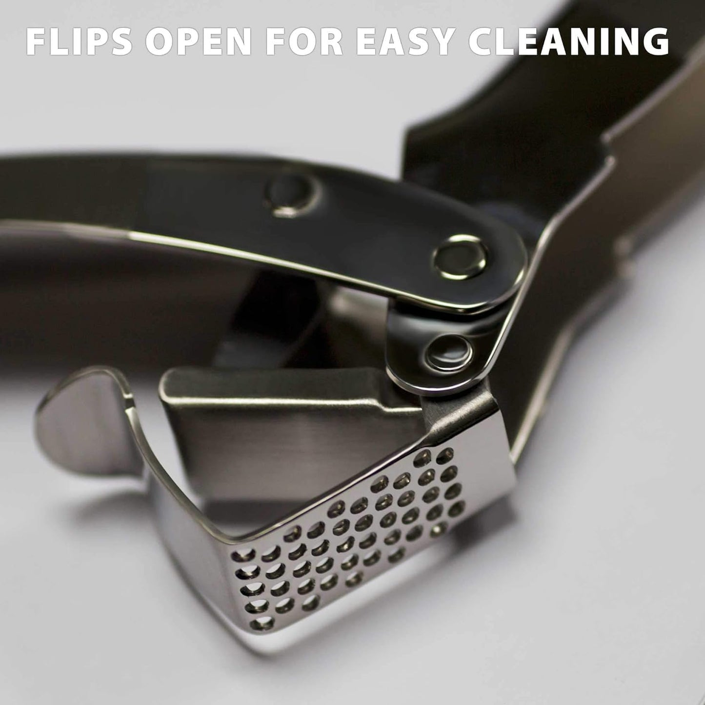 Premium Epicurean Garlic Press Stainless Steel – Heavy Duty Crusher, Easy Clean, Dishwasher Safe, Includes Brush