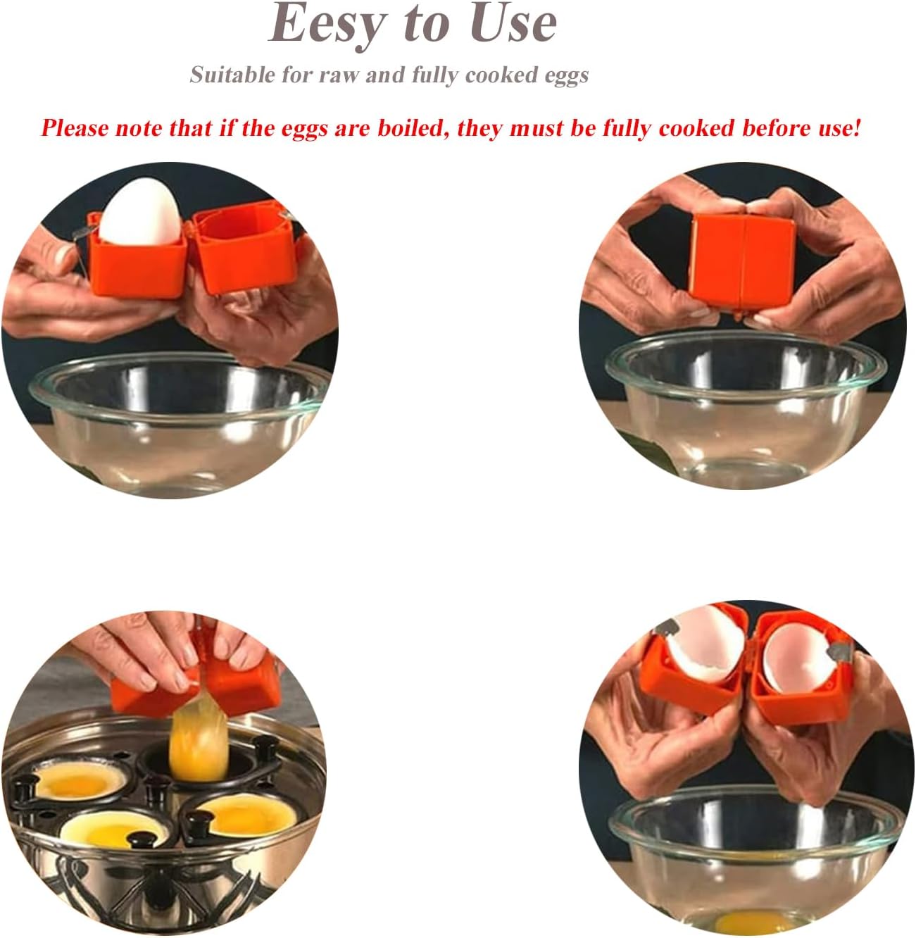 Egg Shell Opener, Egg Cracker Tool, Egg Peeler, Egg Peeler Tool for Hard Boiled Eggs New Kitchen Gadgets for Raw Egg - Red