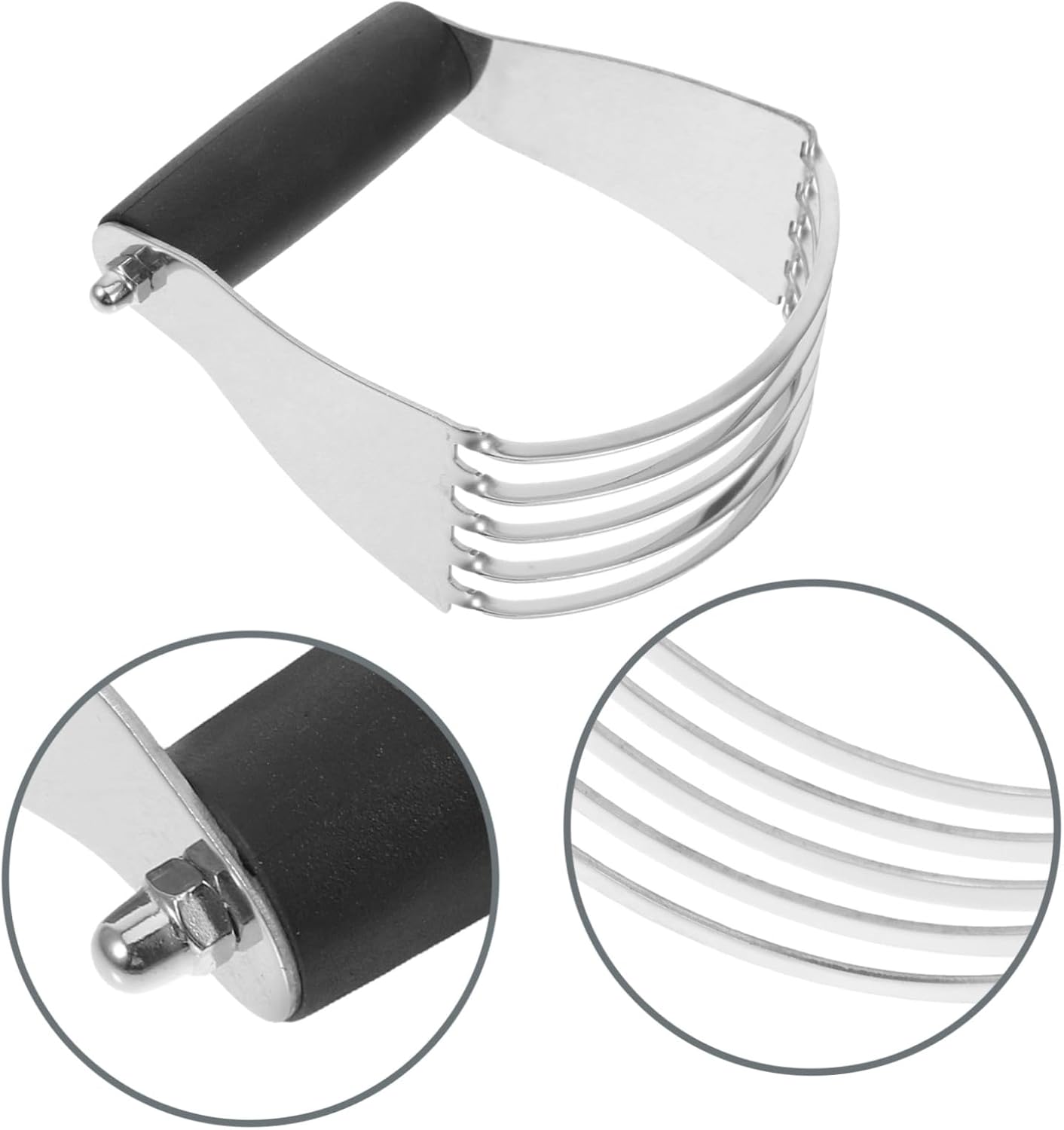 Stainless Steel Dough Blender with Built Scraper for Baking Heavy Duty Pastry Mixer and Flour Cutter Efficient Kitchen Tool for Crust Biscuit Cookie and Scone Dough Mixing