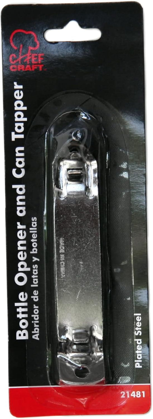 Chef Craft Select Durable Plated Iron Bottle Opener, 4.5 inches in length 2 piece set, Gray