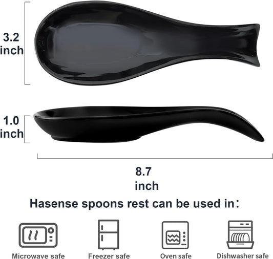 Spoon Rest for Stove Top, Ceramic Large 8.7 Inch Spoon Holder for Kitchen Counter, Porcelain Utensil Rest for Ladle, Spatula, Housewarming Gifts, Dishwasher Safe and Heat-Resistant, Blue(1 PC)