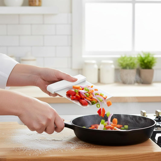 Stainless Steel Dough Cutter and Bench Scraper with White Plastic Handle - Pastry Scraper and Dough Divider for Bread, Pizza, Pastry, Baking Prep, and for Kitchen Use (5 7/8" x 4 1/4")
