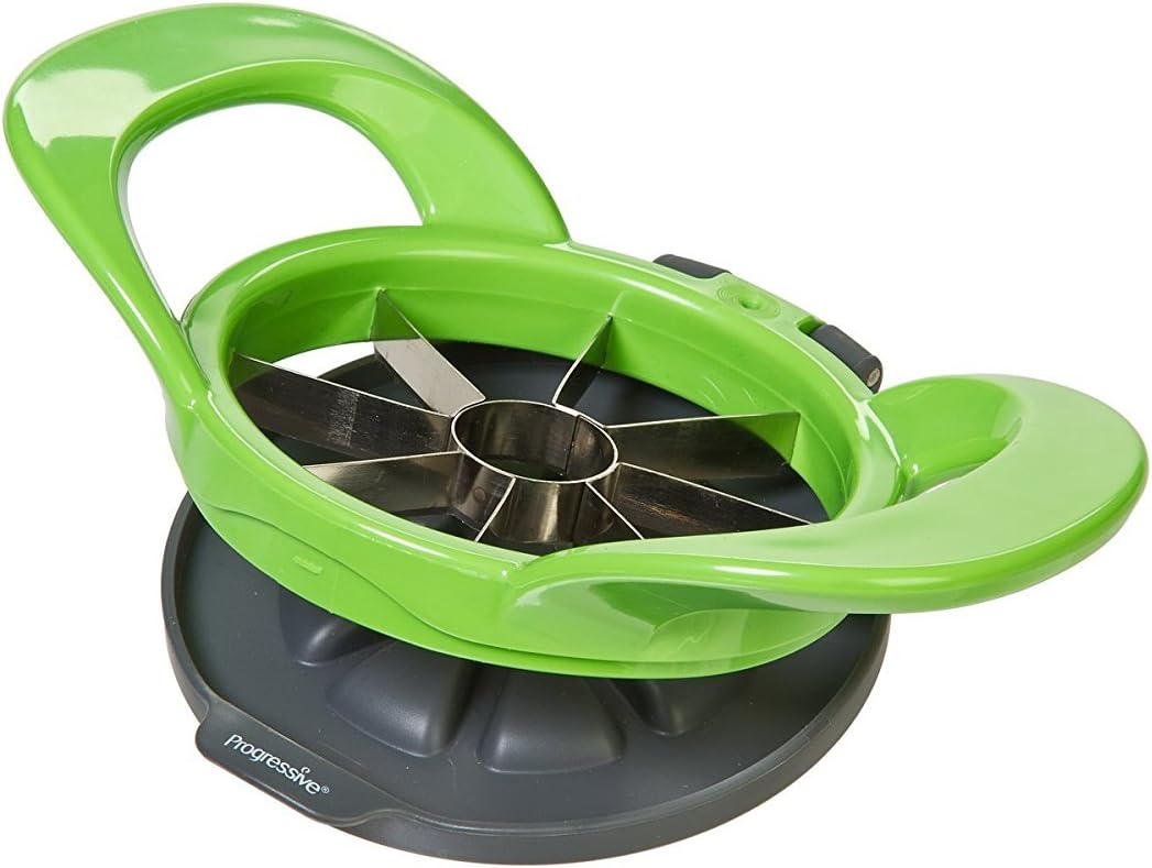 Progressive International Apple Slicer Wedge & Pop, Green, ABS, Stainless Steel, Polypropylene