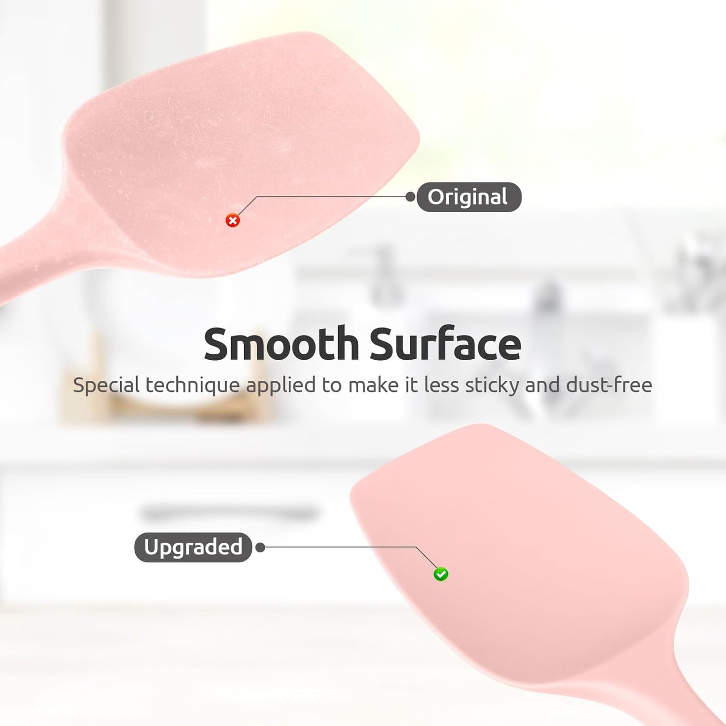 Heat Resistant Silicone Large Spatula: U-Taste 600ºF High Heat Flexible 11.38in Silicon Mixing Stirring Cooking Scraping Baking Bowl Scraper Seamless Spreader for Kitchen Nonstick Cookware (Aqua Sky)