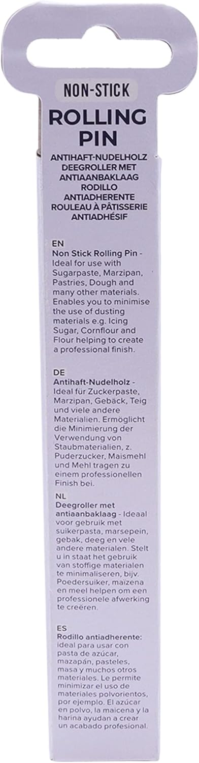 Knights Bridge Global PP85 PME Non-Stick Polyethylene Rolling Pin, 6" for Cake & Cookie Decorating, White, 6"