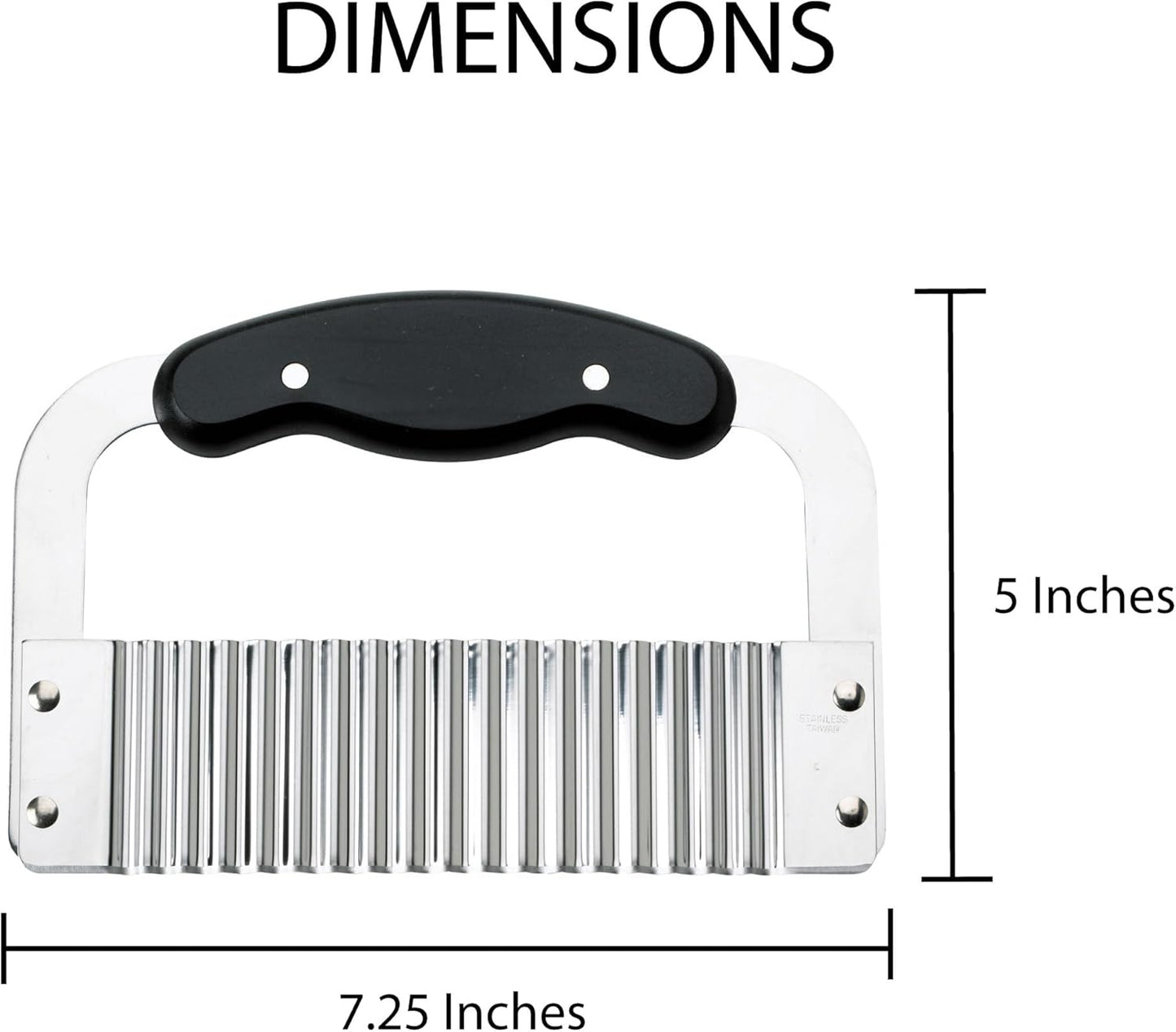 HIC Kitchen Crinkle-Cut Wave Slicer French Fry Vegetable Cutter, Stainless Steel Blade, For Waffle Fries Chips Decorative Vegetables Holiday Meal Prep And Baby-Led Weaning