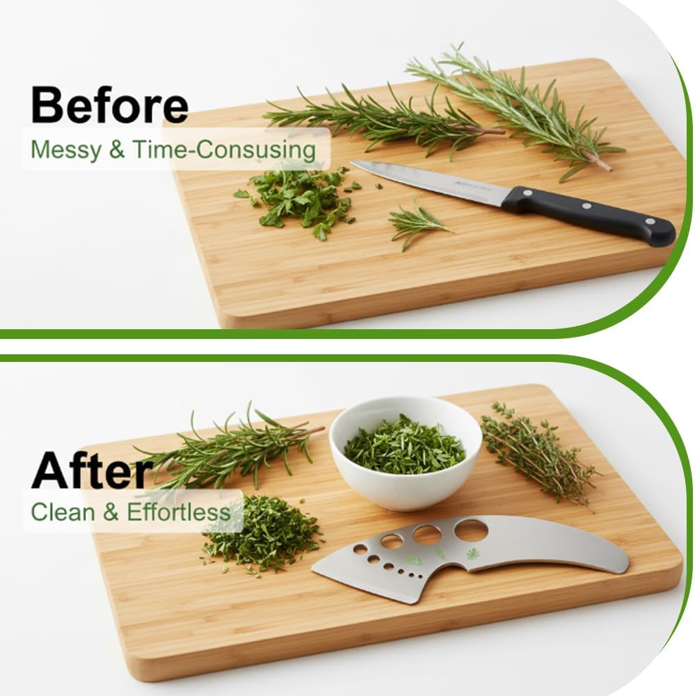 2 Pack Stainless Steel Herb Stripper, 9 Holes Kitchen Leaf Stripping Tool for Kale, Chard, Collard Greens, Thyme, Rosemary, Basil