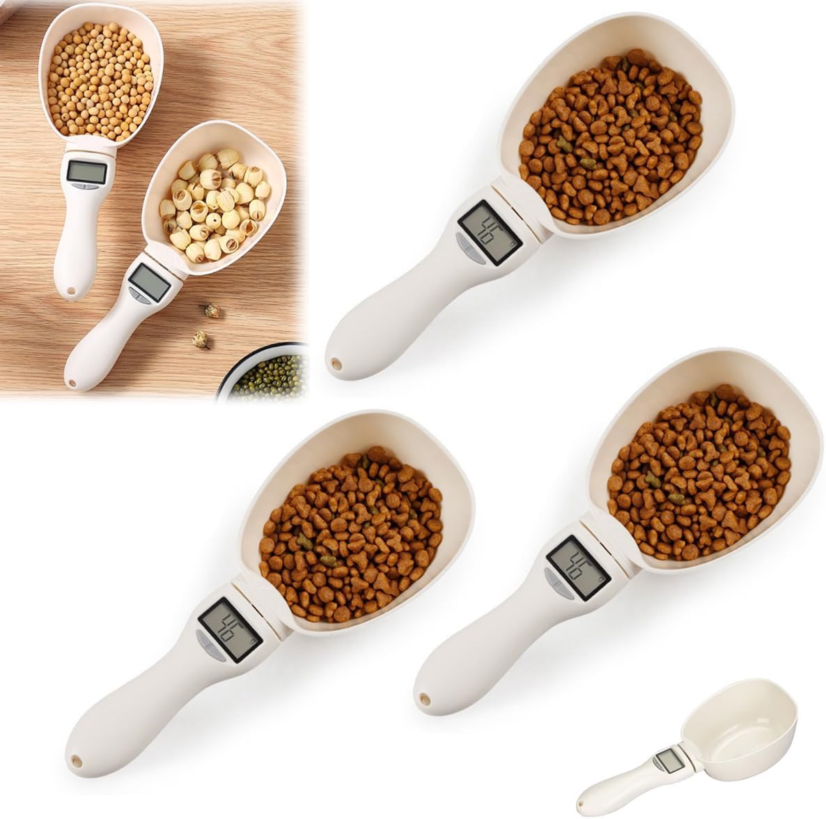Electronic Measuring Spoon with Conversion, Digital Measuring Spoons, Adjustable Digital Kitchen Spoon Scale, 800g / 0.1g High Precision with Lcd Screen for Kitchen and Dog Cat Food (1 Pcs)