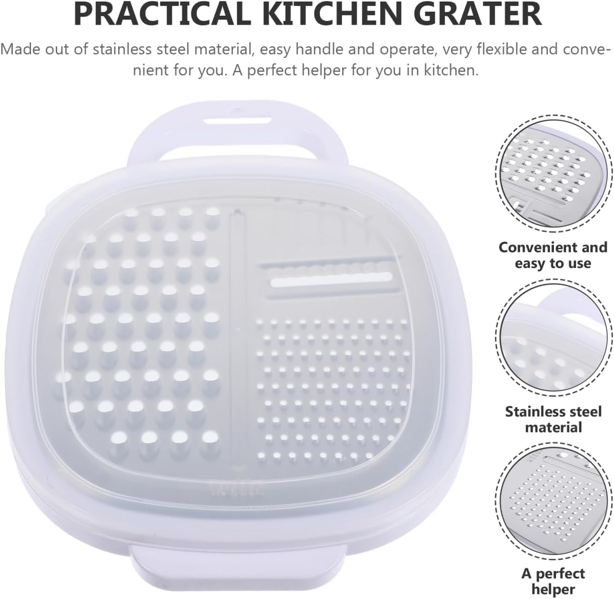 Cheese Grater with Container, Cheese Grater with Handle for Kitchen Box