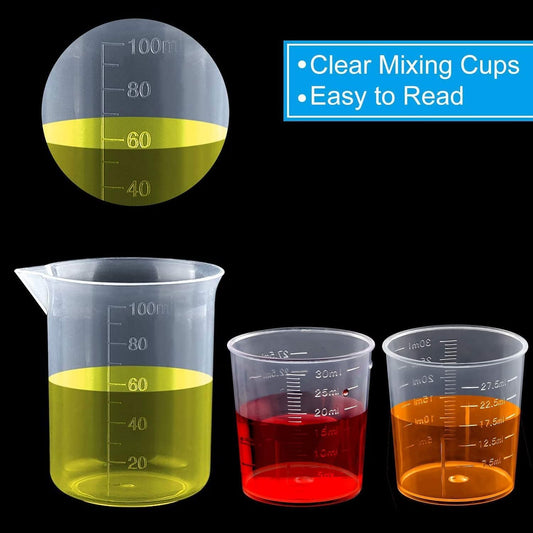 30ml Plastic Liquid Measuring Cups - Mini Clear Kitchen Medicine Cups Transparent Labs Graduated Beakers Baking Cooking Home Lab Measure Tool (10 Packs,1oz,Transparent)