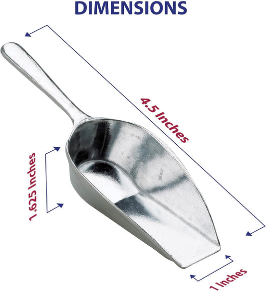 HIC Kitchen Flat Bottom Food Utility Scoop, 7.5-Inch, 185-Millimeter, Set of 2, Commercial-Grade Anodized Cast Aluminum