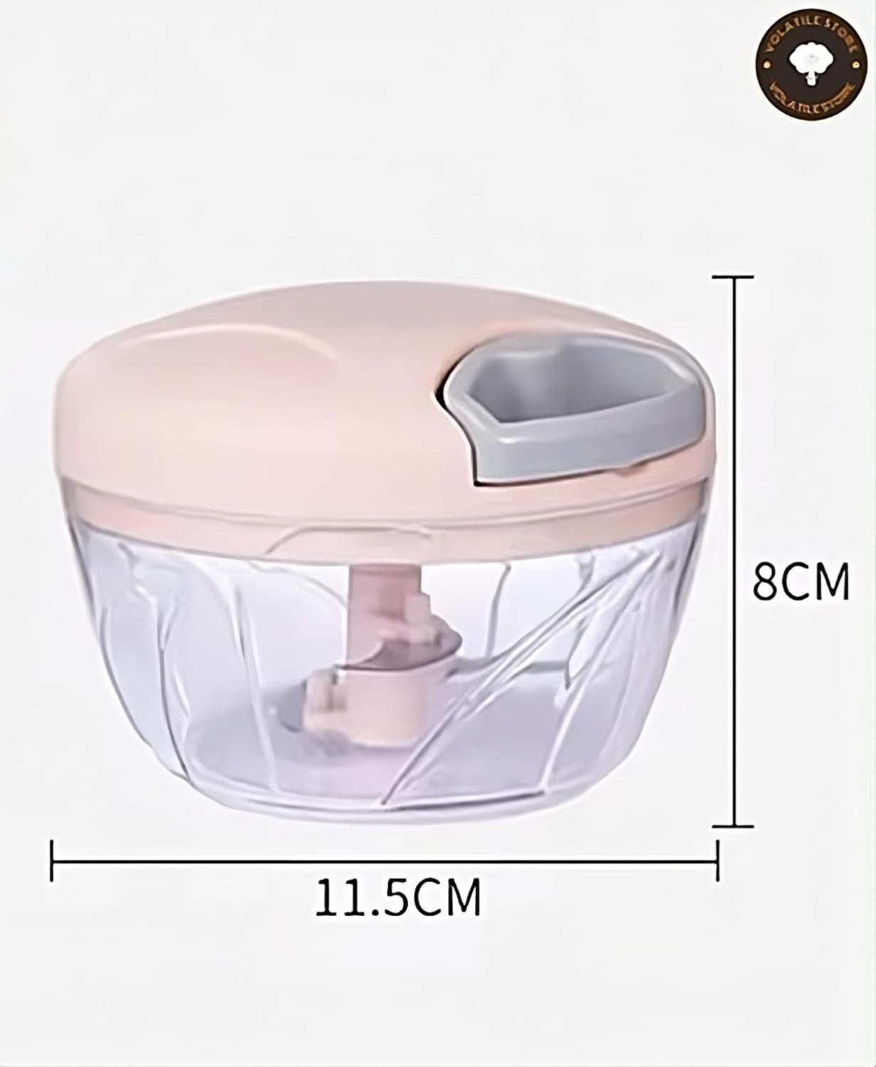 Manual Vegetable Cutter Chopper, Hand Pull String Fruit and Vegetable Chopper and Mincer, Stainless Steel Blades, BPA Free (Blue, 500ml)