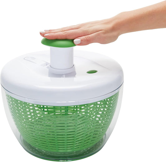 Professional Plastic 2.4 lb Salad Spinner Green with White Lid
