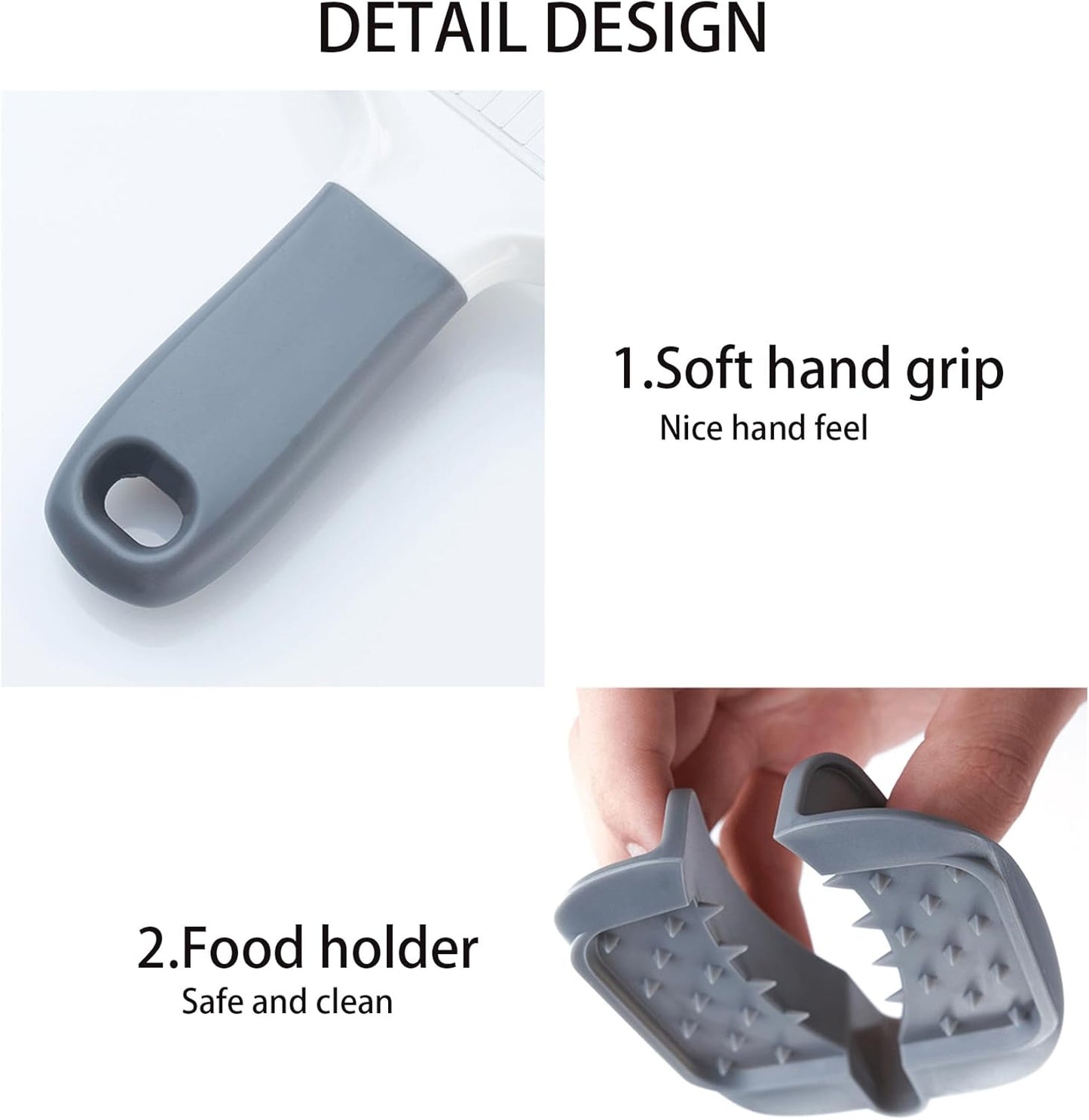 Mandoline Slicer for Kitchen, Adjustable Stainless Steel Blade, Vegetable Slicers, Slicer Vegetable Cutter with NO-slip Grip, Gray