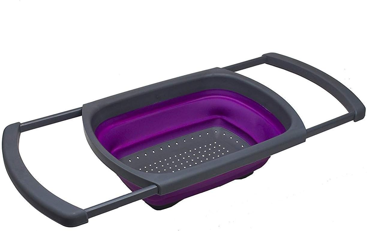 Purple Collapsible Silicone Kitchen Colander/Strainer