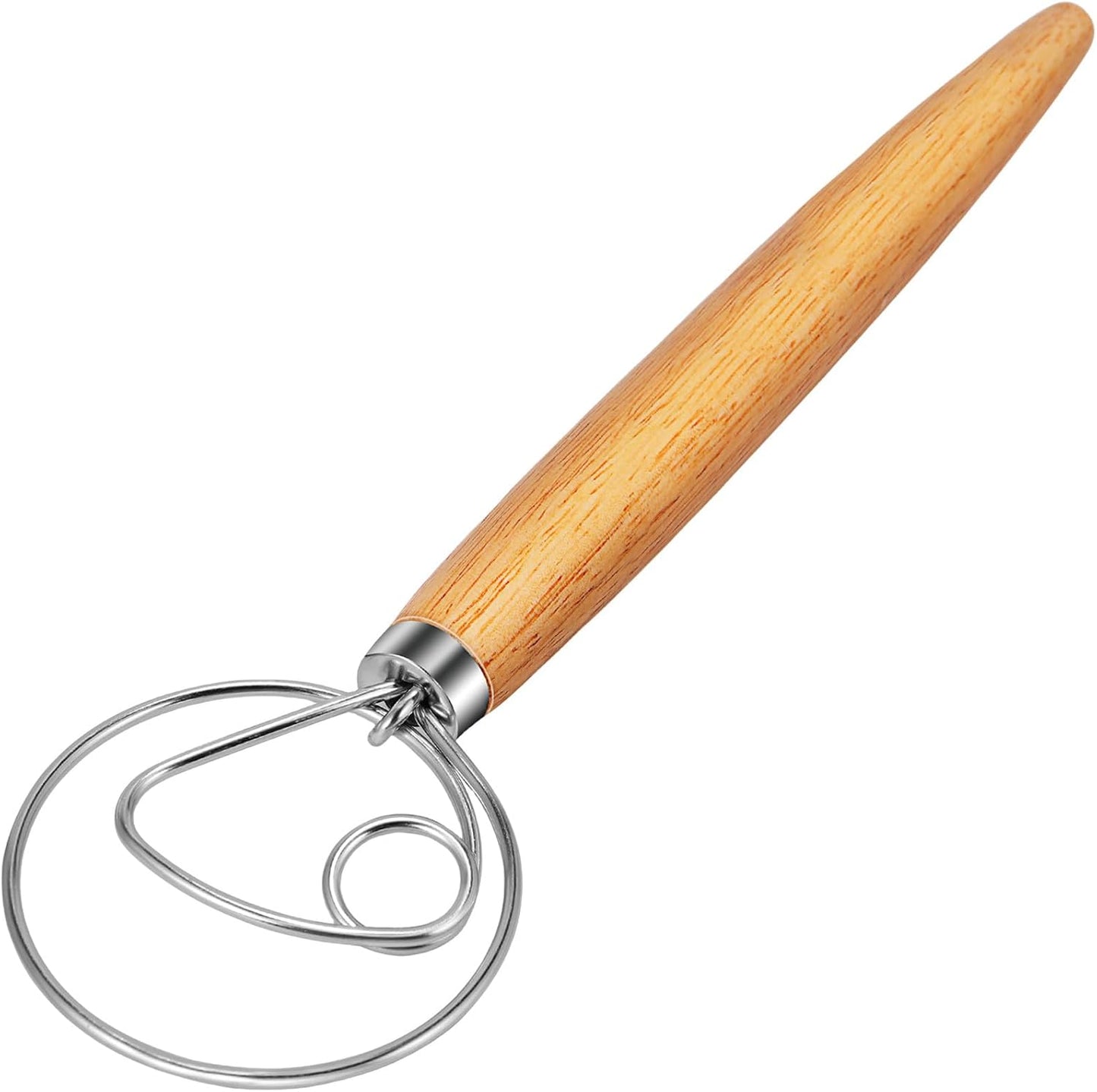 TEEVEA Danish Dough Whisk Stainless Steel for Sourdough Pizza and Bread Baking