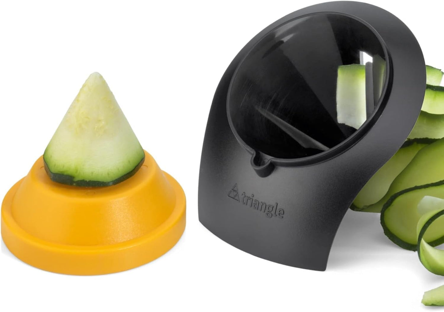 triangle Endless Spiral Cutter - Compact Stainless Steel Spiralizing Tool for Vegetable Ribbons & Noodles - Dishwasher Safe