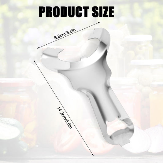 2pcs Jar Opener for Mason Jar, Stainless Steel Opener Multifunctional Canning No Lid Dent Or Damage Lid Bottle Handheld Top Remover Tool for People with Weak Hands