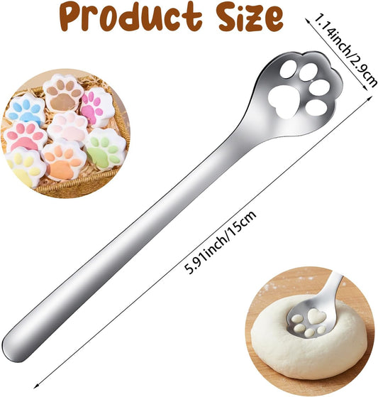 4Pcs Coffee Spoons, Ymapinc Cute Cat Paw Spoon Set, 5.9 Inch Unique Siver Stirring Spoons Set for Coffee Milk Drink Cooking Utensils Accessories