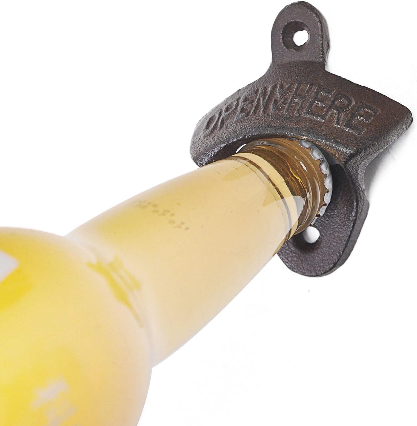 Beer bottle openers Cast Iron wall mounted bottle opener(Set of 2With screws)
