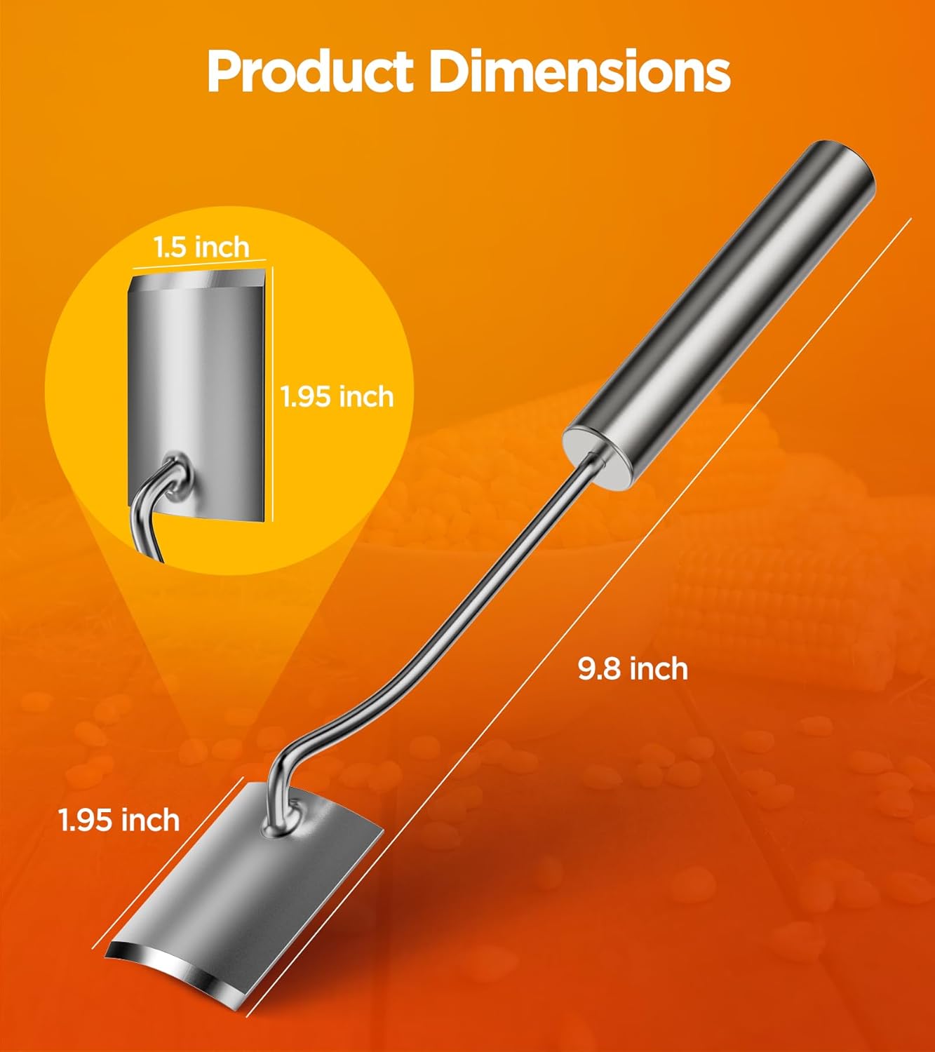 Corn Peeler for Corn on the Cob, Stainless Steel Corn Cob Stripper Tool for Stripping off Corn Kernel From Cob