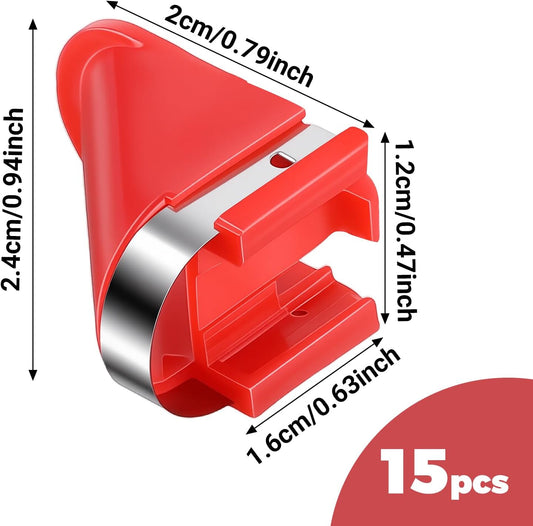 15 PCS Stainless Steel Replacement Blades, Electric Potato Peeler Accessory for Automatic Electric Potato Peeler, Automatic Rotating Fruits Vegetables Cutter Peeling Tool (Red)