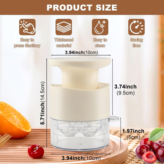 7-Hole Cherry Pitter, Multi-Function Pitting Tool, Quick Release Multi Cherries Stoner Pitter 7-in-1, Fruit Pit Remover for Making Jam Cherry Dishes, Saving Time & Effort(COLOR:Beige)