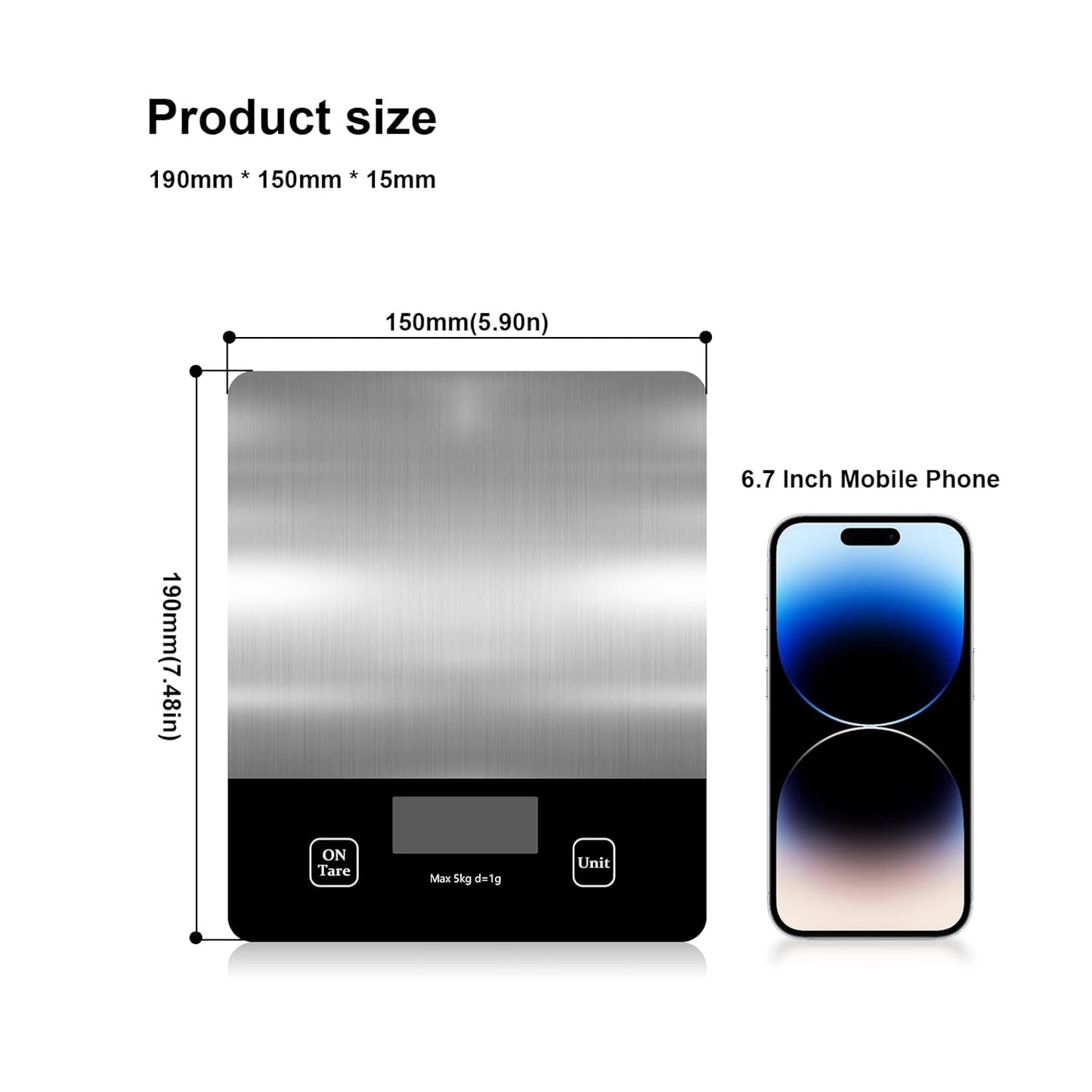 Digital Food Scale, Digital Kitchen Scale Weighing Grams and Ounces, Used for Baking and Cooking Coffee Meals