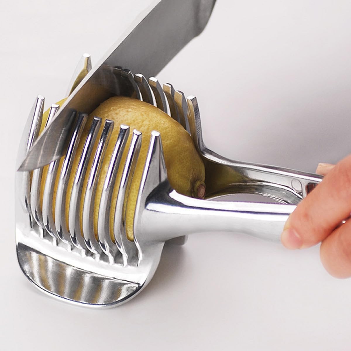 Choxila Lemons Holder for Slicing –Aluminum alloy Tomato Slicer Tool for Home Use, Multi-Purpose Vegetable Holder for Onion,Potatoes, Tomatoes & Slicing