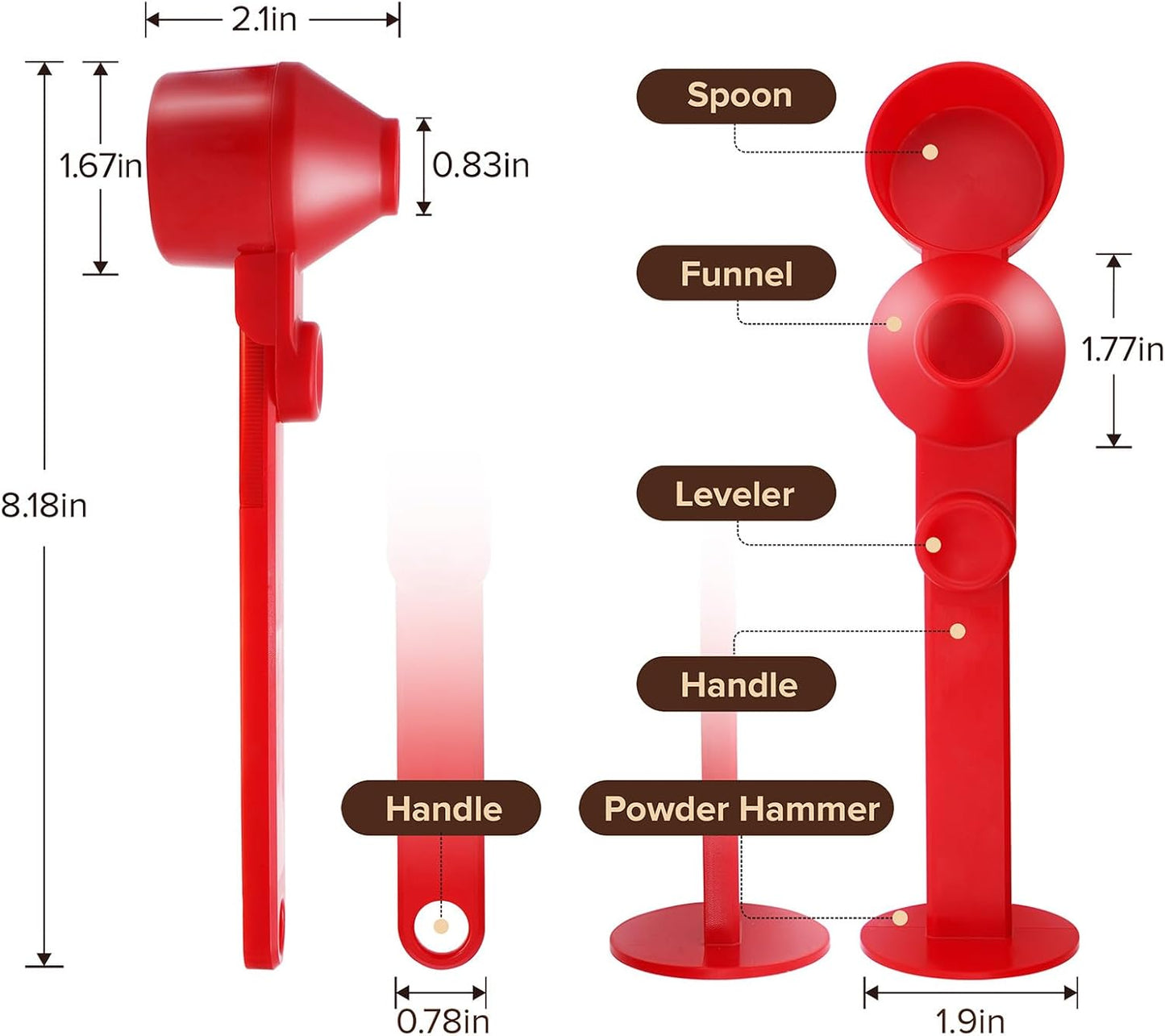 Coffee Scoop 2Tbsp & 51mm Espresso Tamper - BPA-Free PCTG Scoop Funnel, Fits K-Cups, Precise Measuring for Coffee/Protein/Powder/Hot Cocoa & Formula Dispensers (Black 1Pack)