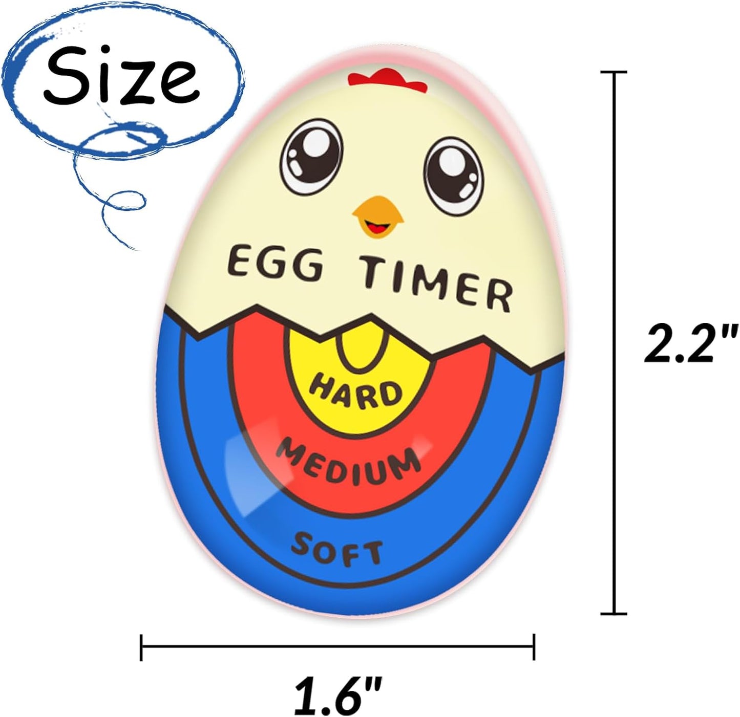 Lasubst Egg Timer for Boiling Eggs that Changes Color When Done, Tricolor
