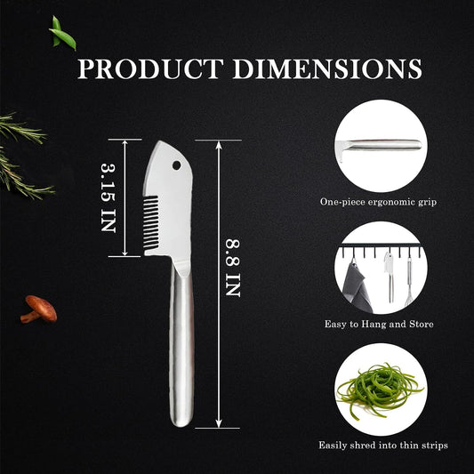Newly Upgraded Stainless Steel Multi-purpose Julienne Peeler, Handheld Vegetable Shredding Tool, Vegetable Peeler Julienne Slicer for Making Shredded Scallions Cucumber (2pcs)
