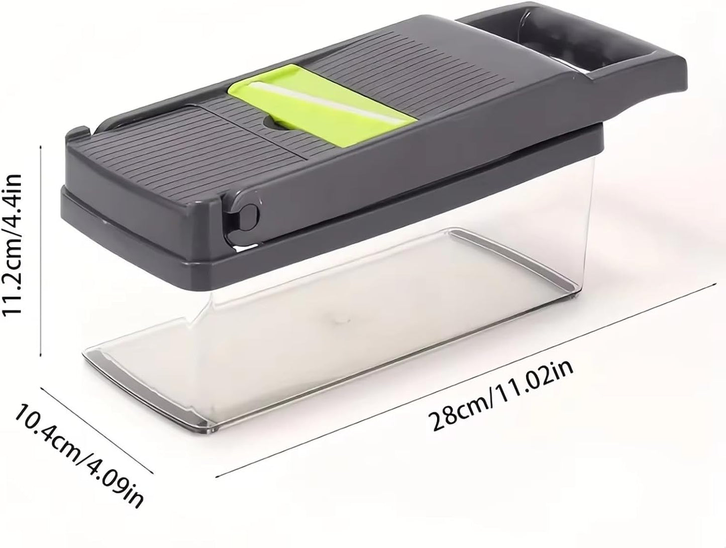 14-in-1 Vegetable Chopper & Mandoline Slicer with Container – Onion Chopper Dicer, Food Chopper with 8 Blades, Veggie Cutter for Salad, Potato, Carrot – BPA Free Kitchen Gadget, Dishwasher Safe