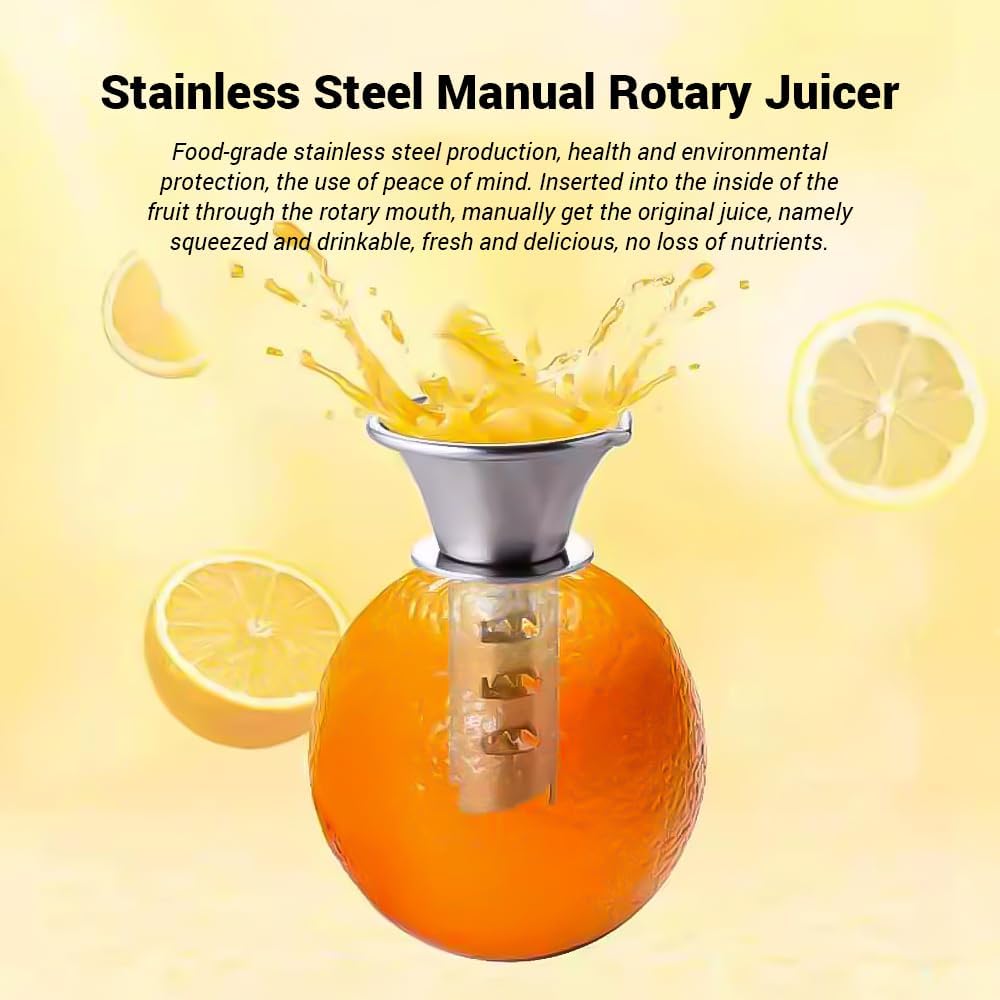 Manual Lemon Juicer, 304 Stainless Steel Mini Portable Thickened Hand Orange Squeezer for Home Kitchen Tools Easy to Clean Silver