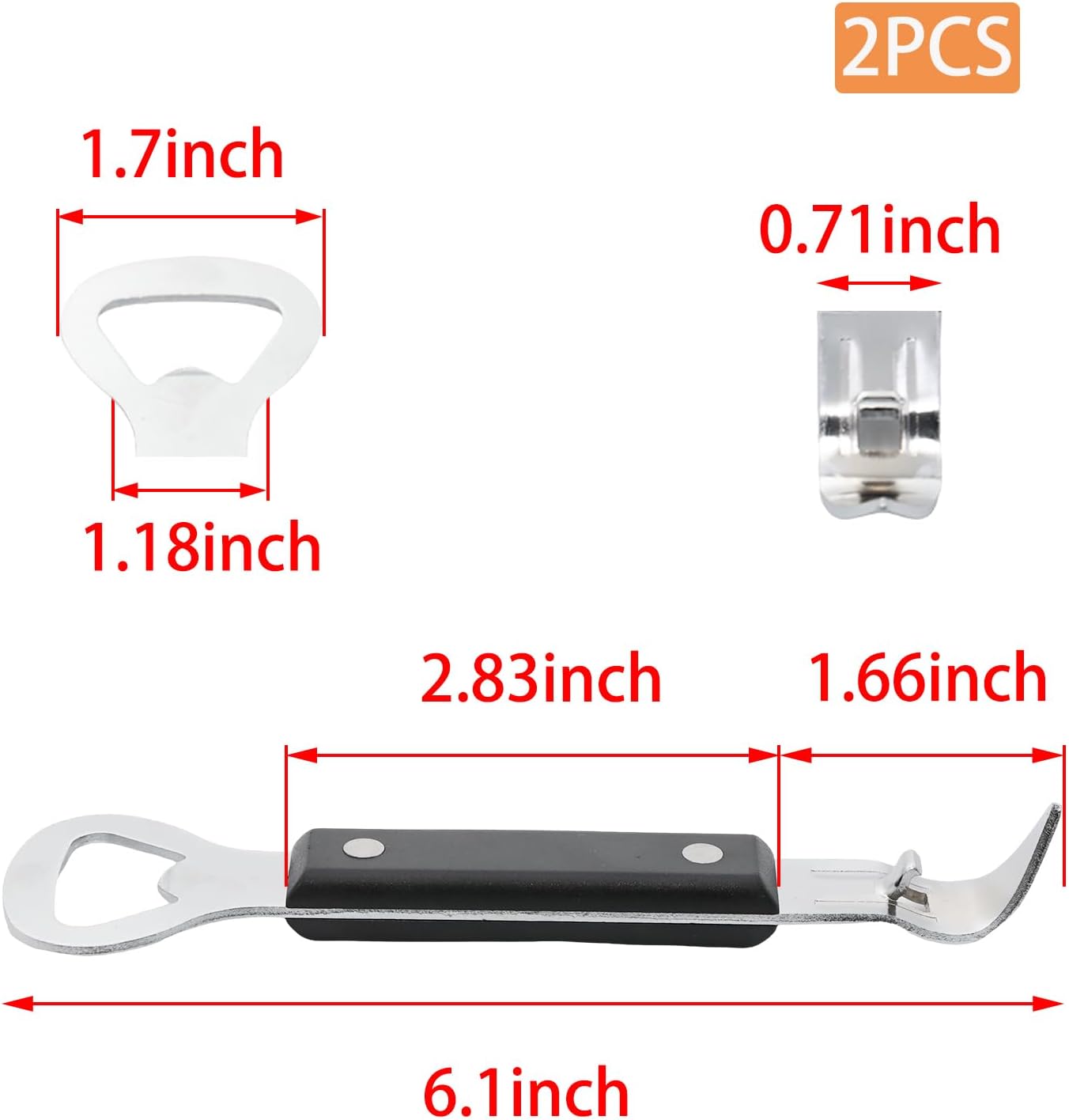 Hand Held Can Punch Opener Stainless Steel Manual Bottle Opener 2 in 1 Multifunctional Can Open Tool